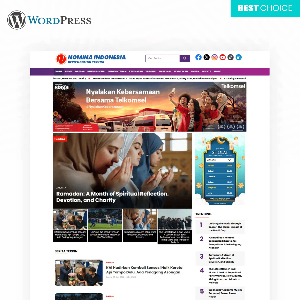 Jasa Pembuatan Website Portal Berita / News / WordPress / Free Maintenance / Siap Pakai