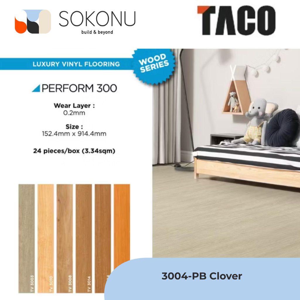 TACO Vinyl Lantai 3mm - Vinyl Plank TACO Tebal 3mm