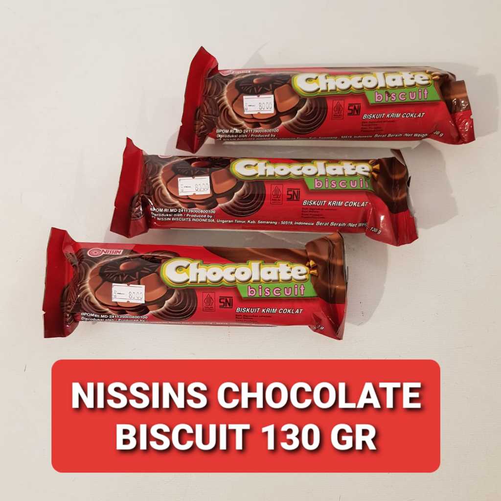 

NISSIN CHOCOLATE Biscuit 130 gr / Nissins Biscuit Krim COKLAT 130 gr
