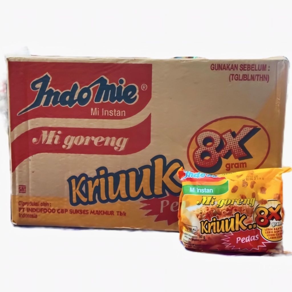 

Indomie Mie Goreng Kriuuk..8x isi 40 Pcs Per Dus