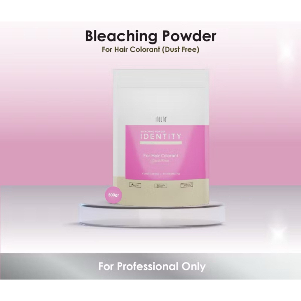 IDENTITY Inaura Bleaching Powder Vegan 500gr / Bleaching Pasta 250ml Keratin - Pemutih Rambut Alami