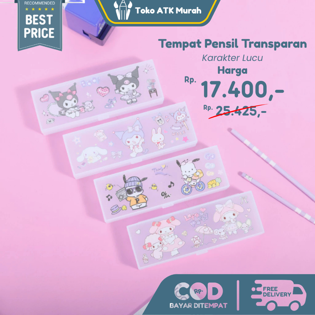 

Kotak Pensil Lucu Transparan / Pencil Case Kulomi Melodi Cute Transparant Sekolah Anak Perempuan