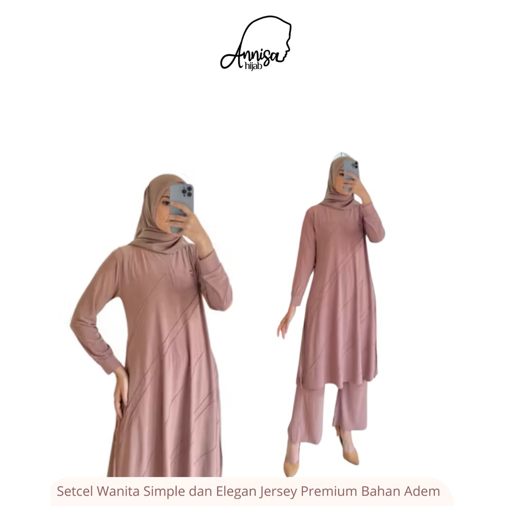 Pakaian Setcel Kekinian Wanita Bahan Jersey Premium Setcel R Filly
