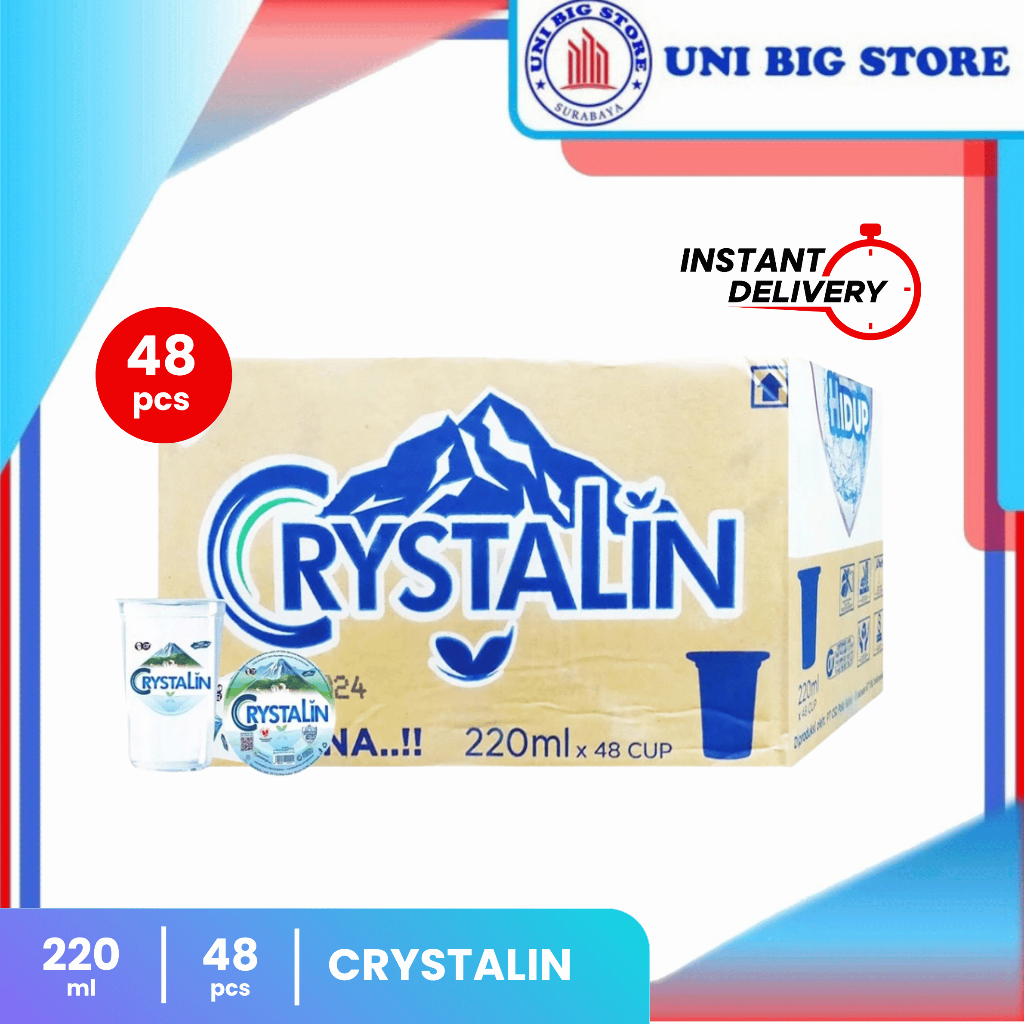 Crystalin Ph 8 Air Mineral Gelas 200 ml x 48 Cup DUS Crystalline