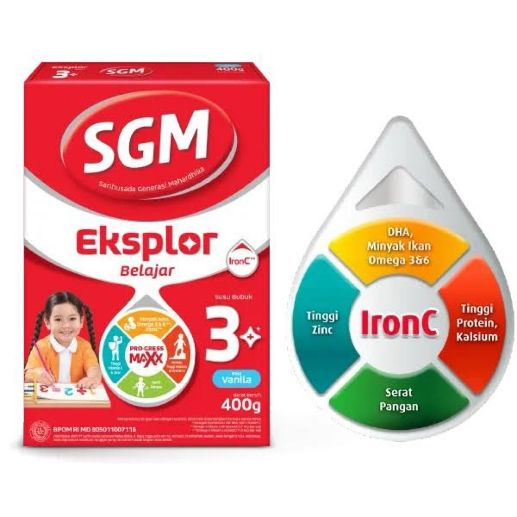 

SGM Eksplor 3+ Dengan IronC Susu Bubuk Pertumbuhan Dengan Rasa Madu/Vanilla 400Gr