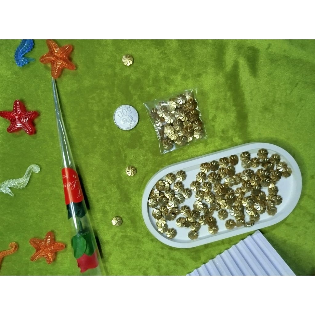 10 gr Manik Murah Coin Bunga Gold / Mute Bunga Bulat Mas / Coin Gold Pipih