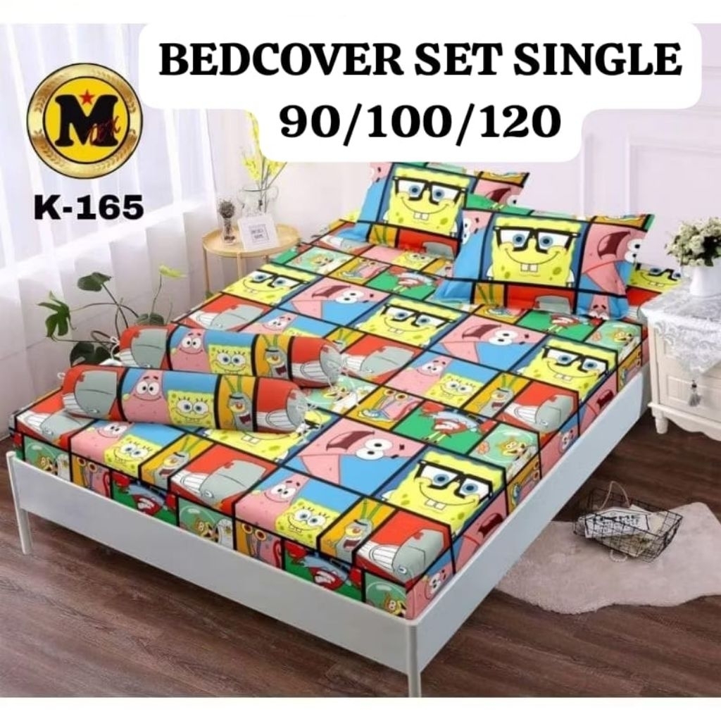 KINTAKUN BEDCOVER SET 90/100/120 MOTIF SPONGEBOB PUZZLE