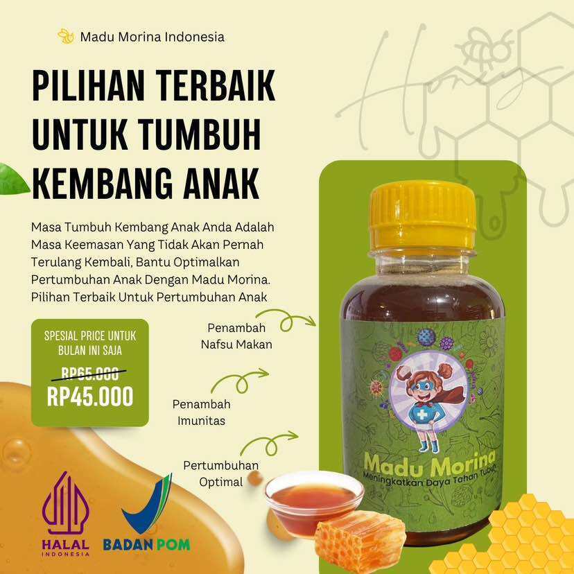 

Madu Morina Jaga Imunitas Madu Anak sehat