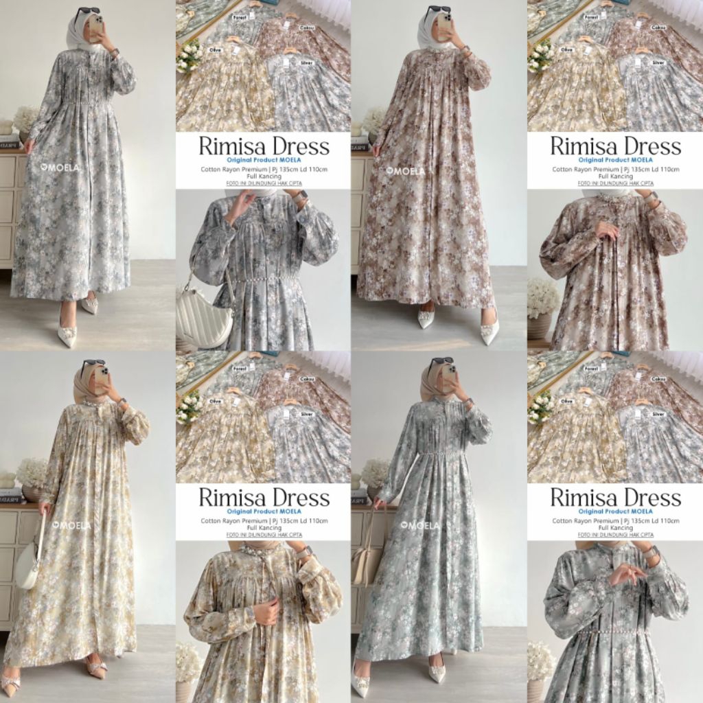 Rimisa Dress Gamis Jumbo Allsize Busui Premium Catton Rayon Original Ori Moela Berlabel