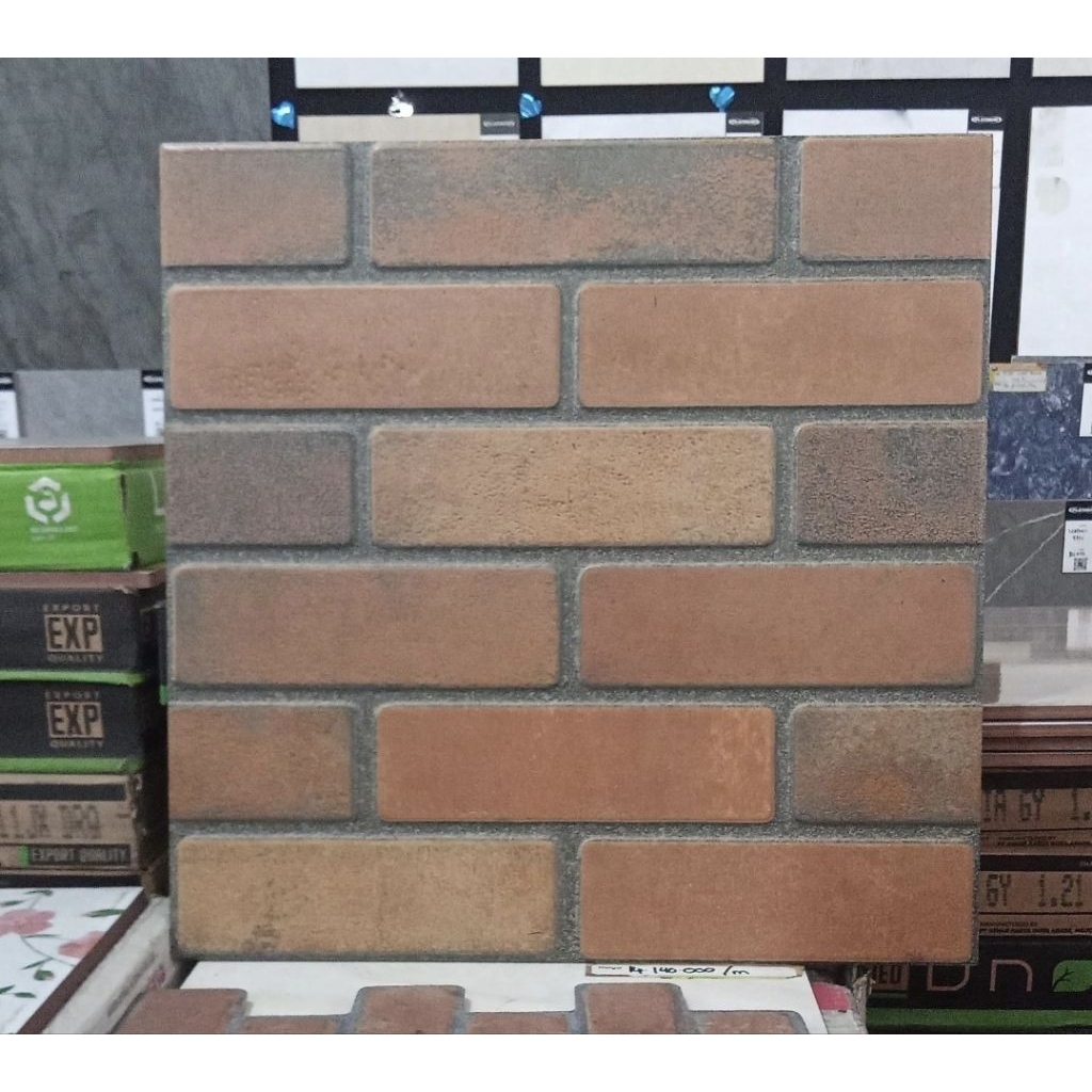 keramik dinding kamar mandi dapur teras garasi kamar tidur motif batu bata 40x40 ACCURA BRICKO TERAC