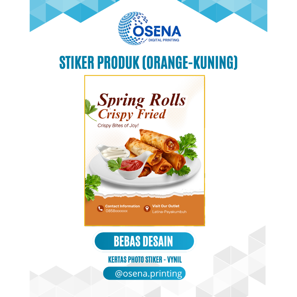 

StikerKemasan Orange & Kuning Custom Ukuran | Kertas PhotoStiker