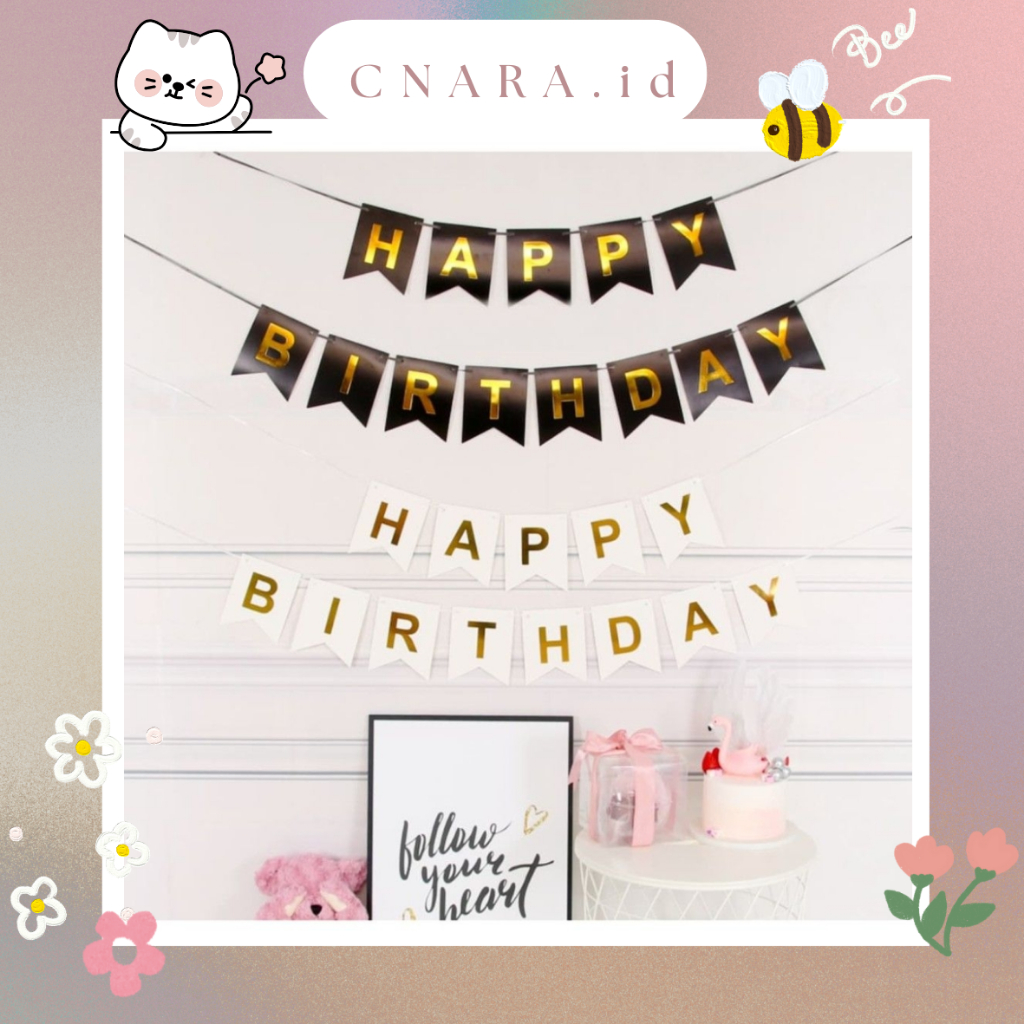 

Banner HAPPY BIRTHDAY [1 SET] / Happy Birthday Flag Segi Lima Murah!!