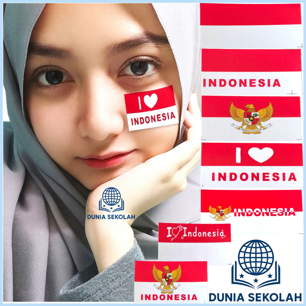 

Dunia Sekolah - Stiker Pipi Bendera Merah Putih 20pcs Sticker Bendera Indonesia Tempel Pipi