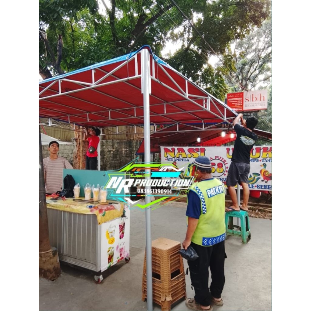 TENDA JUALAN UKURAN 4X3 + TERPAL / TENDA JUALAN / TENDA CUSTOM/ TENDA WARGA
