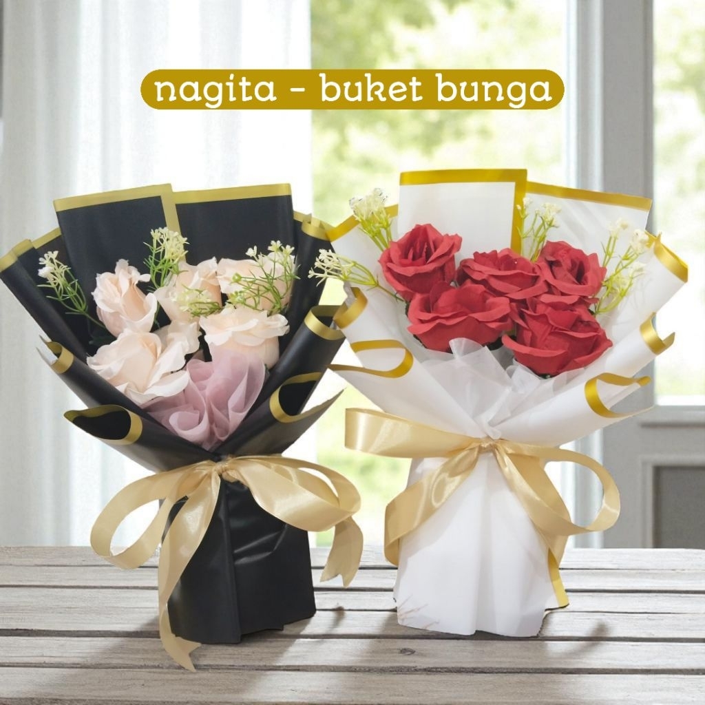 Nagitaflorist - buket bunga mawar artificial untuk cewek cowok bucket hadiah ulang tahun wisuda