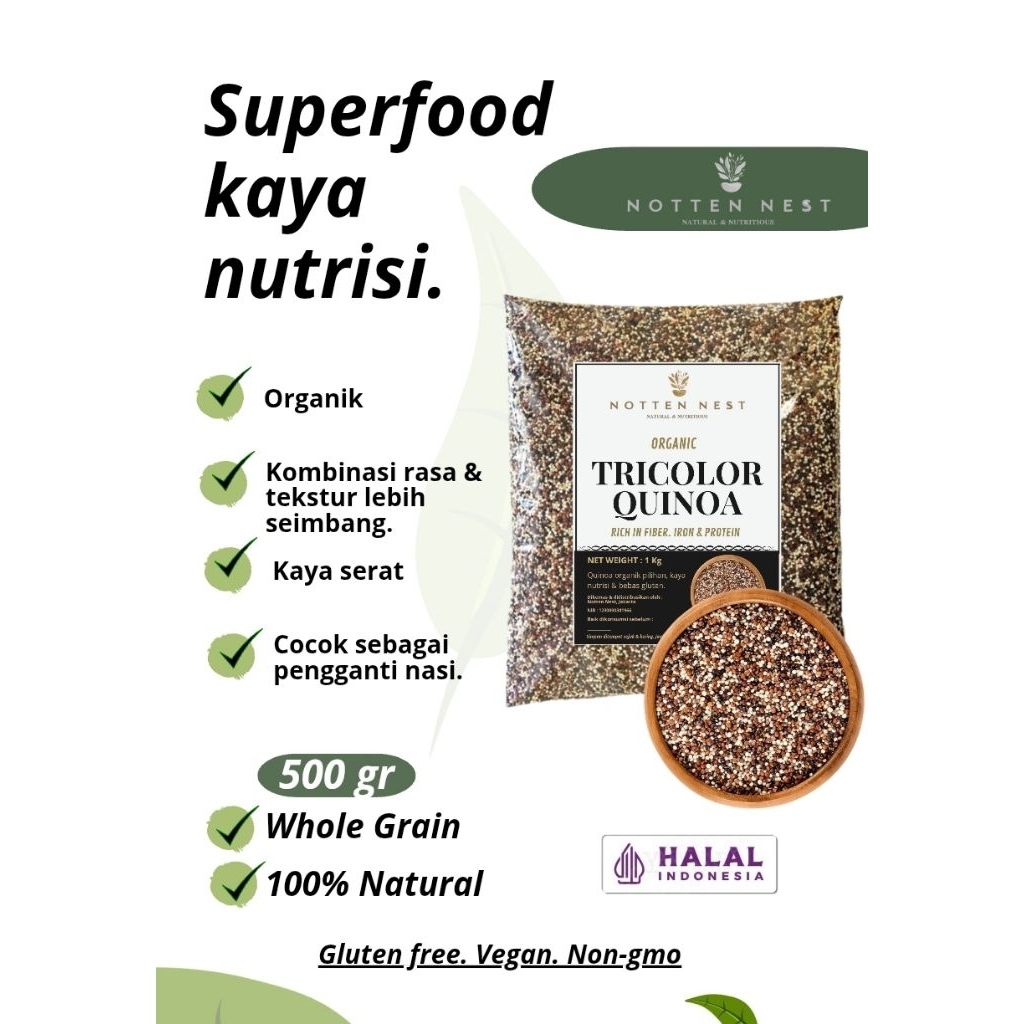 

Quinoa Tricolor 500gr | Quinoa Tiga Warna | Sumber Serat & Protein Nabati Lengkap