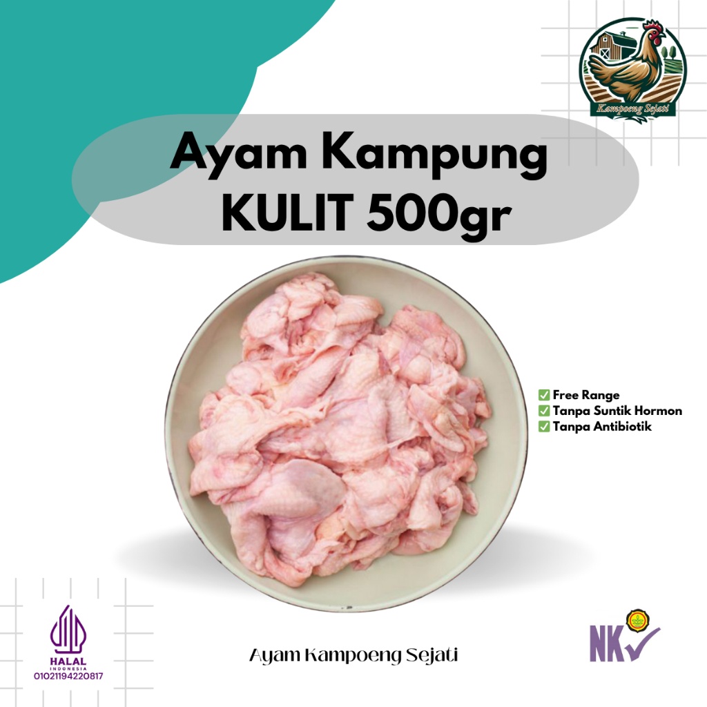 

Kulit Ayam Kampung Asli 500Gram Frozen - Kampoeng Sejati