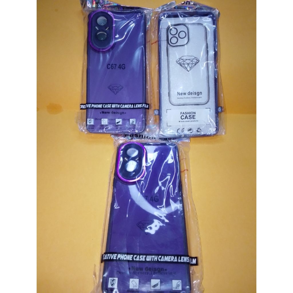 Case silicon transparant Realme C67 4G (violet/ungu)
