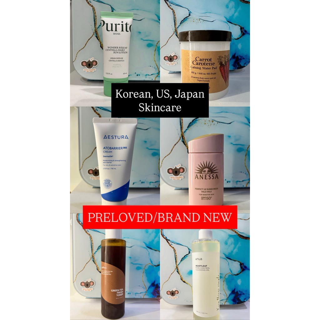 PRELOVED / BRAND NEW skincare aestura anua skinfood real barrier tirtir isntree toner cleansing oil 