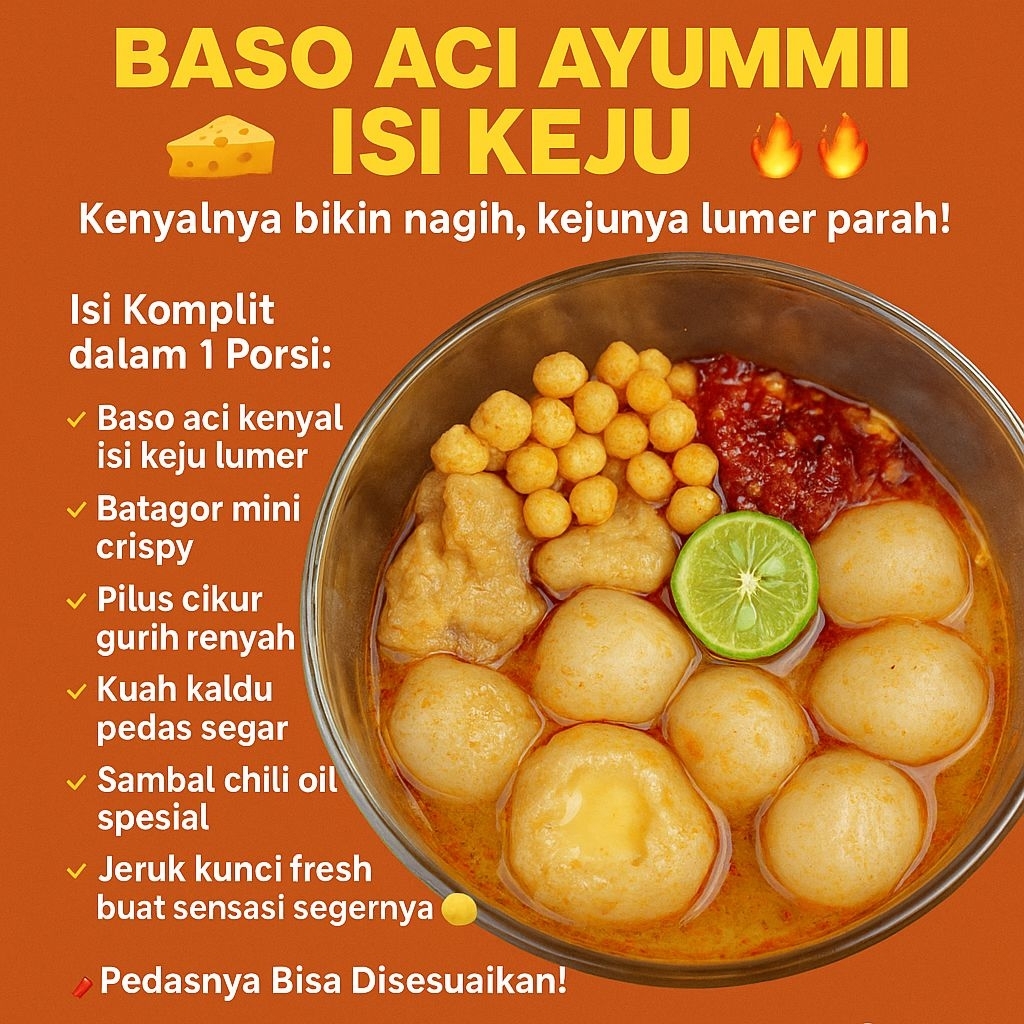

Baso Aci Keju Ayummii – Kuah Pedas, Sambal Chili Oil
