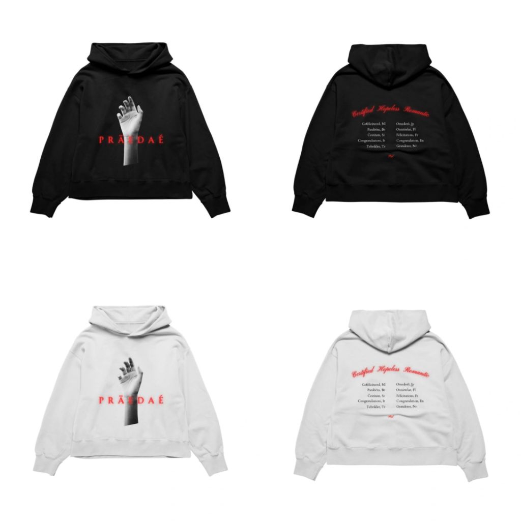 CERTIFIED HOPELESS ROMANTIC HOODIE PRAEDAE 100% ORIGINAL
