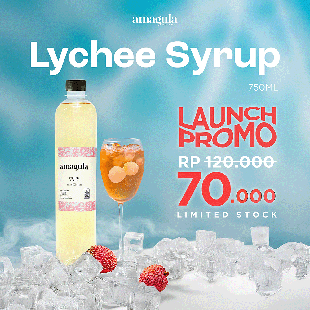 

AMAGULA LYCHEE SYRUP – SIRUP BUAH LECI/ LYCHEE AMAGULA 750ML (1000G) UNTUK TEH, KOPI, MINUMAN, DAN TOPPING – HORECA, CAFÉ RESTORAN – HALAL