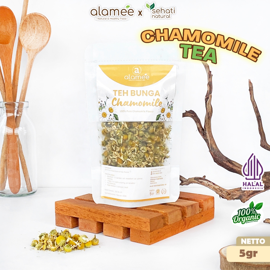 

ALAMEE Chamomile Tea Teh Bunga Camomile Flower Bunga Kamomile Dried Flower Organik Siap Minum 5gr