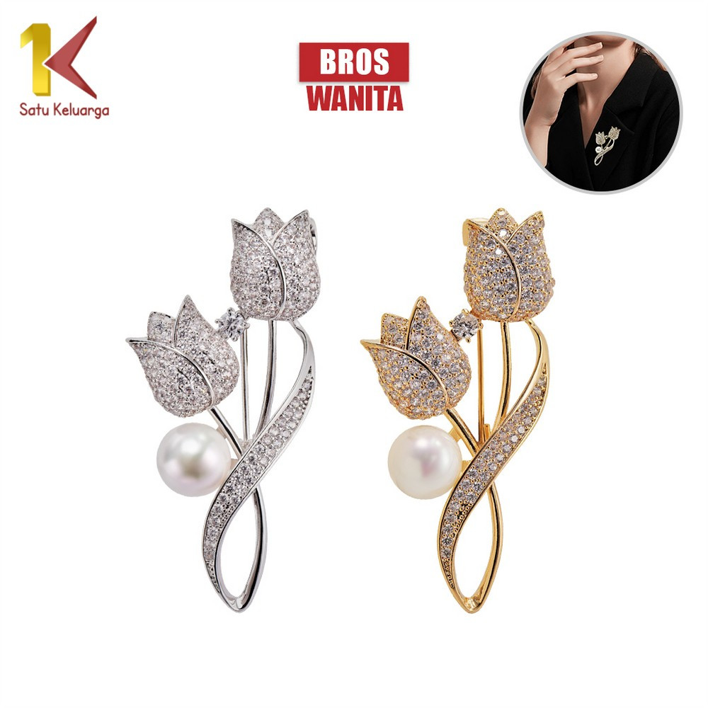 Satu Keluarga Bros Cantik Elegan Motif Bunga Tulip C1325 Pin Tulip Bros Jas Blazer Wanita Pria