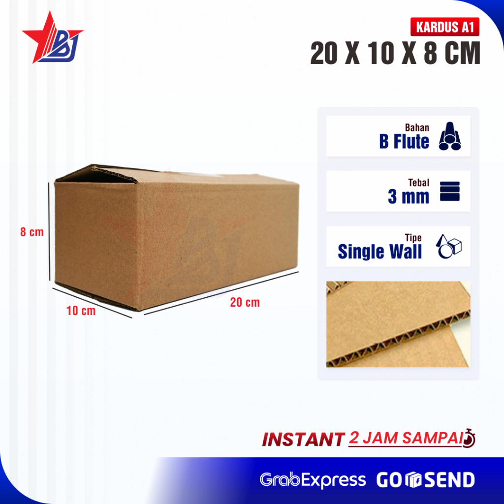 

20 x 10 x 8 Cm (BBC-M01) | B Flute | Kardus | Corrugated Box | Packing | Packaging