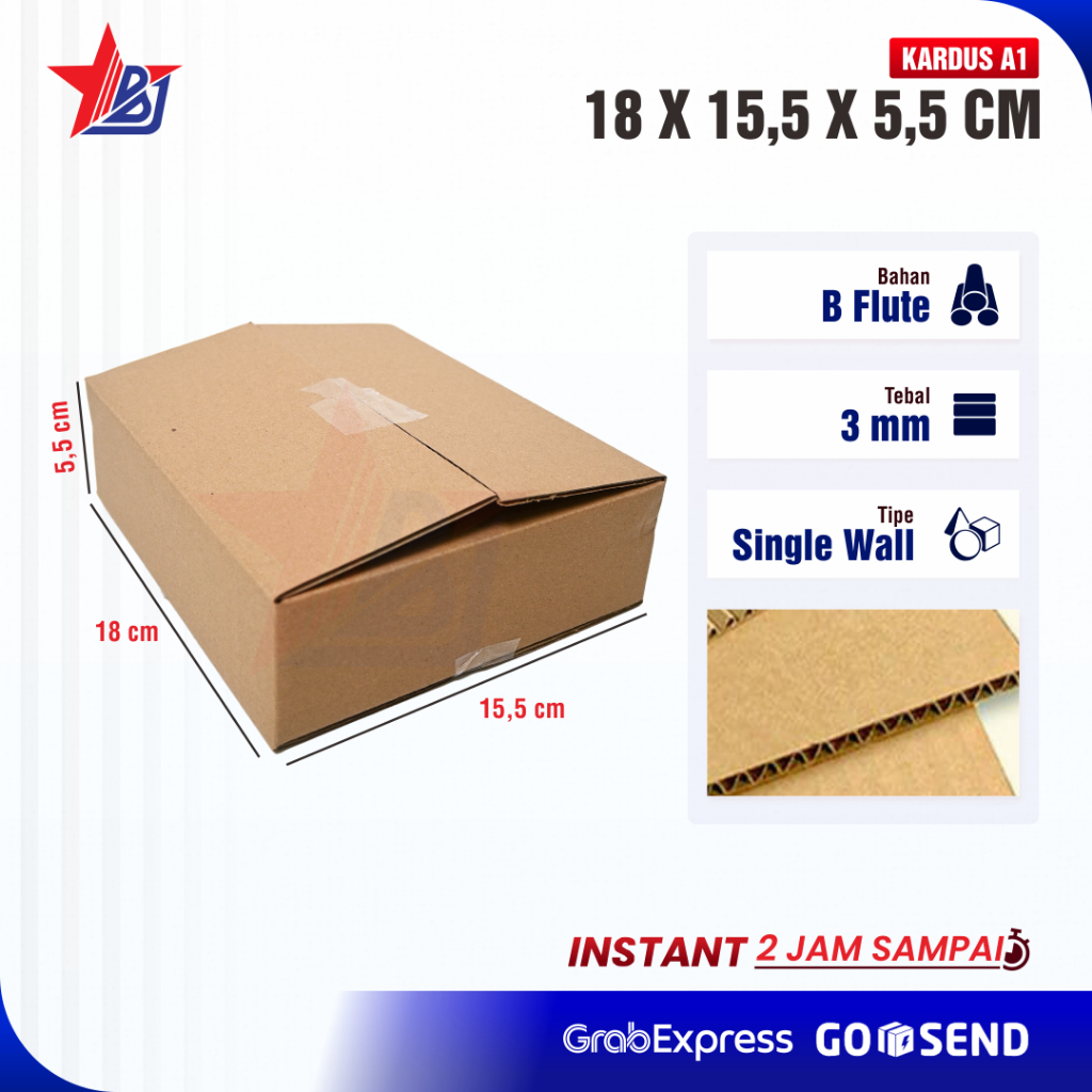 

Kardus | Box | Karton | Kotak Packing - 18 x 15,5 x 5,5 cm