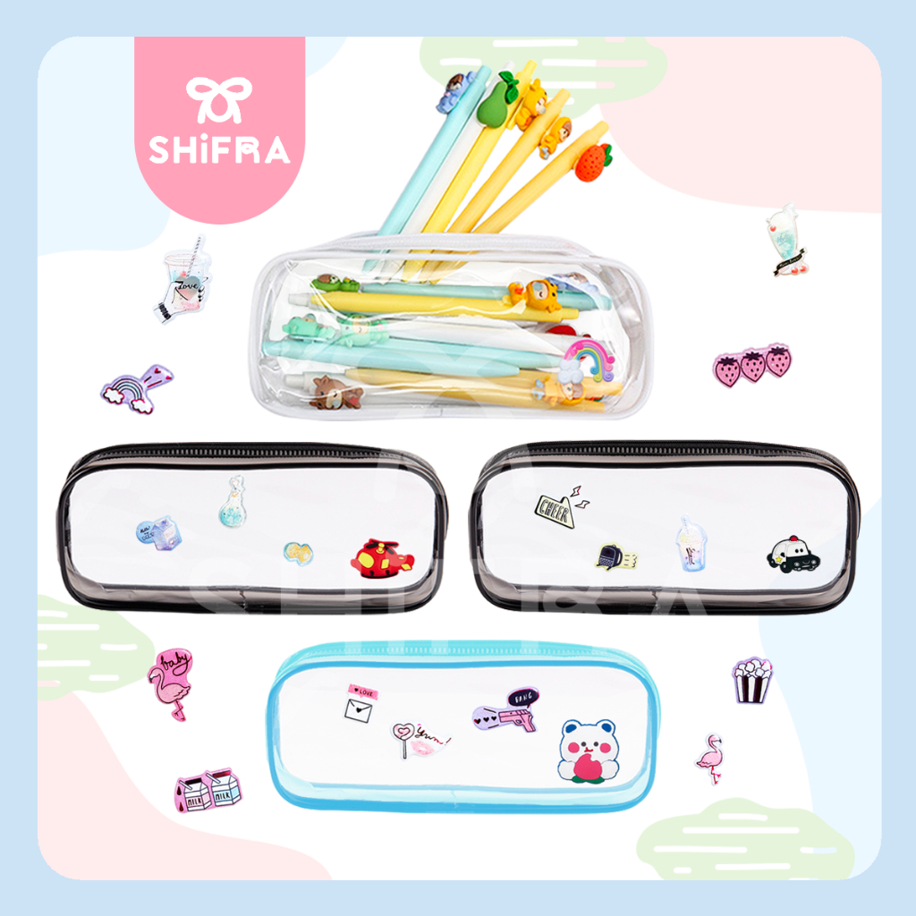 

Shifra Tempat Pensil Pen Case Mika Black And White (Free 1 Sticker Timbul Random)