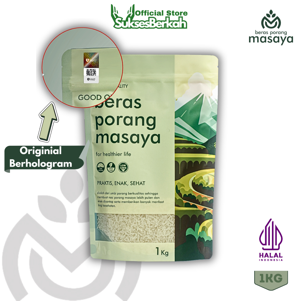 

MASAYA beras porang 1kg shirataki konjac rice healty food diet rendah kalori rendah lemak rendah karbohidrat murah