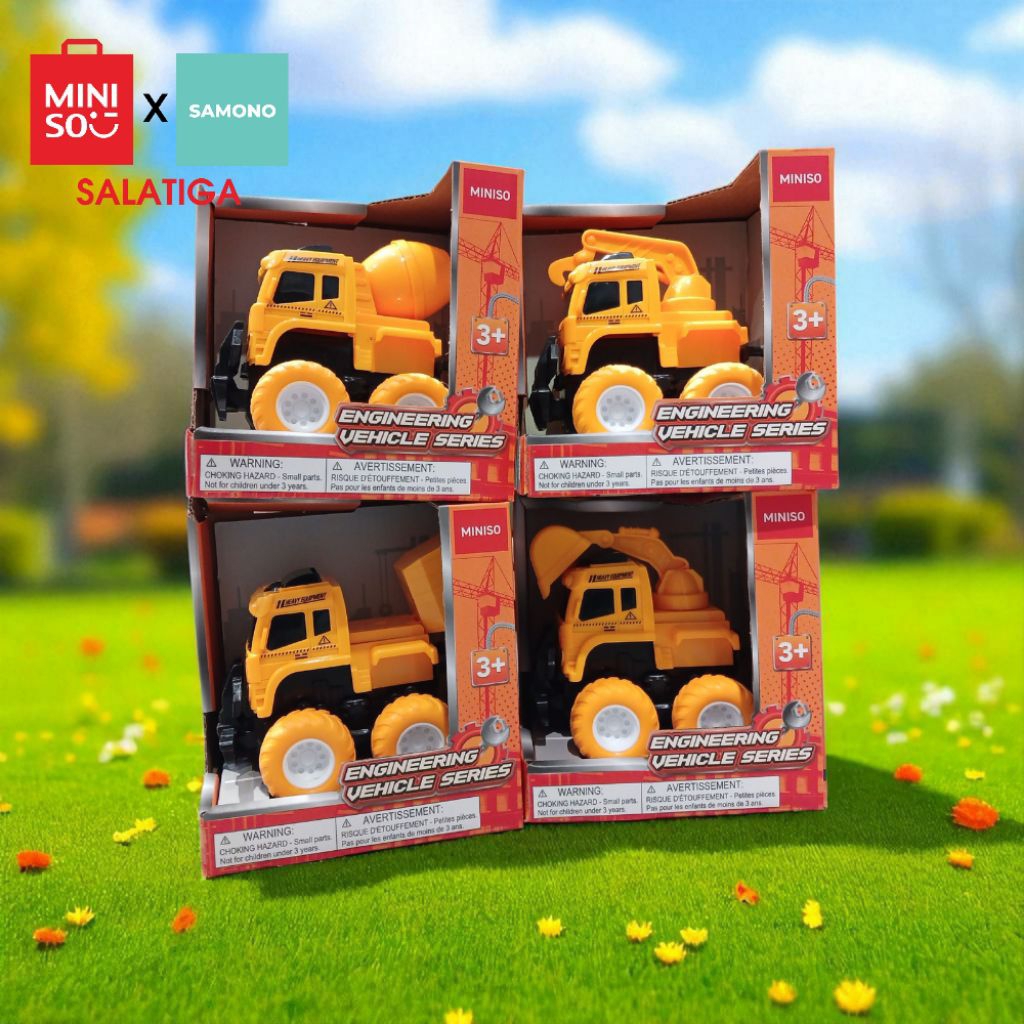 Miniso Engineering Vehicle Series Inertia ( Crane, Dump Truck, Mixer Truck, Excavator, )
