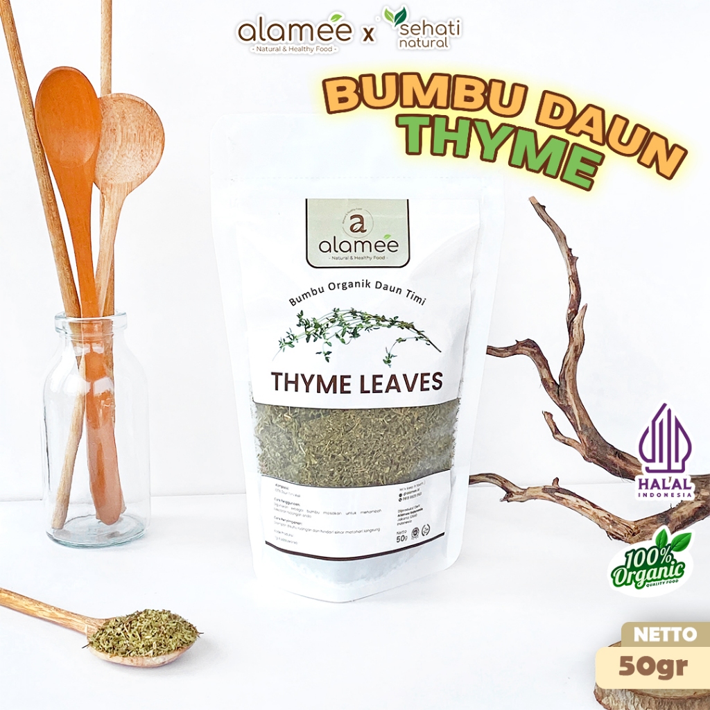 

ALAMEE Thyme Kering Daun Timi Bumbu Dapur Organik Garnish Dried Leaves Murni Tanpa Campuran 50g