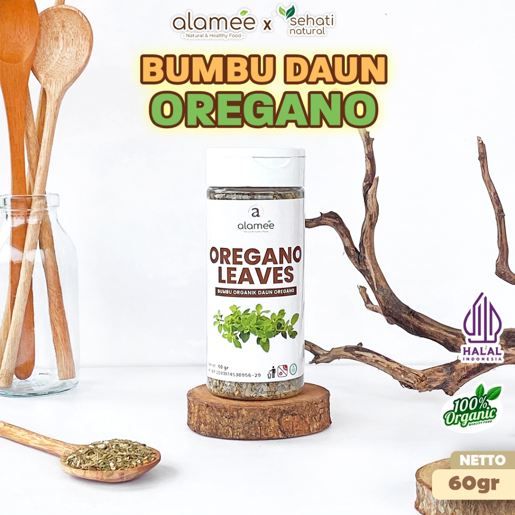 

ALAMEE Oregano Kering Dried Leaves Flakes Garnish Murni Asli Tanpa Campuran Bumbu Masak Dapur 125g