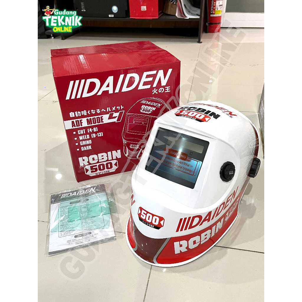 DAIDEN Helm Las Kedok Otomatis Auto Dark DAIDEN ROBIN 500 / Helmet Topeng Kedok Las Pelindung Kepala