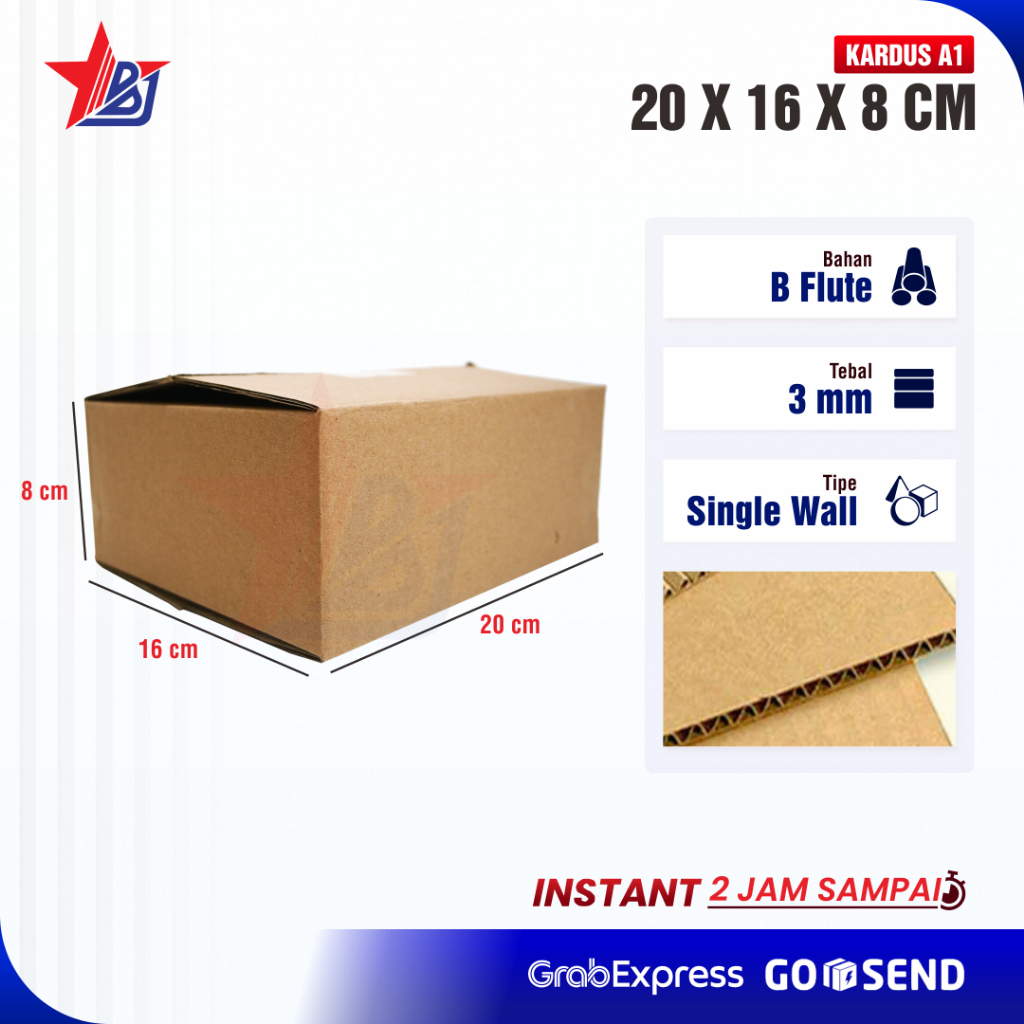

( GOJEK ) KARDUS BOX KARTON 20x16x8 PACKING DUS POLOS 20 CM x 16 CM x 8 CM