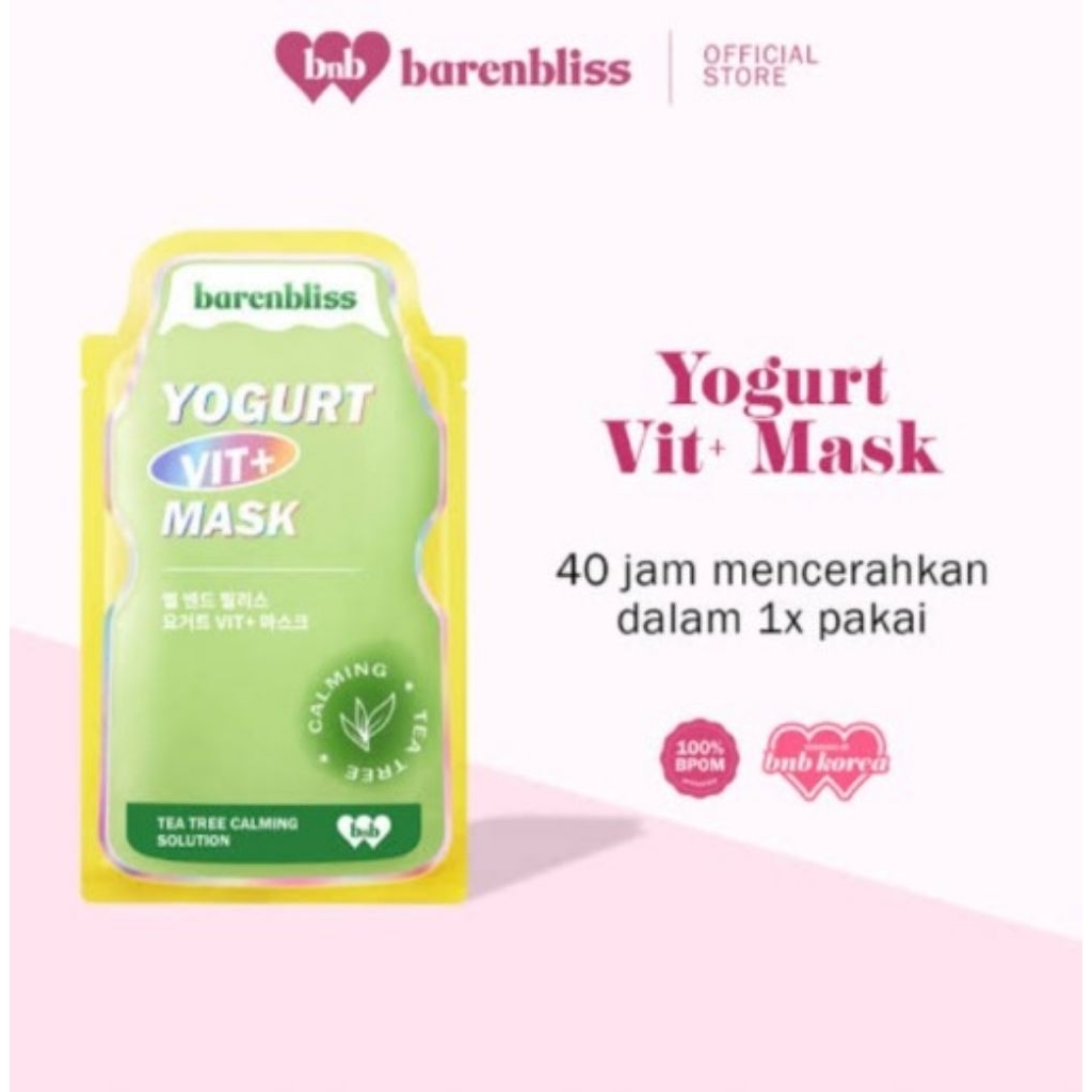 [BUY 1 GET 1 FREE] BNB BARENBLISS YOGURT VITAMIN MASK, JMELLA, DAN NEW Y.O.U SHEET MASK Masker Wajah