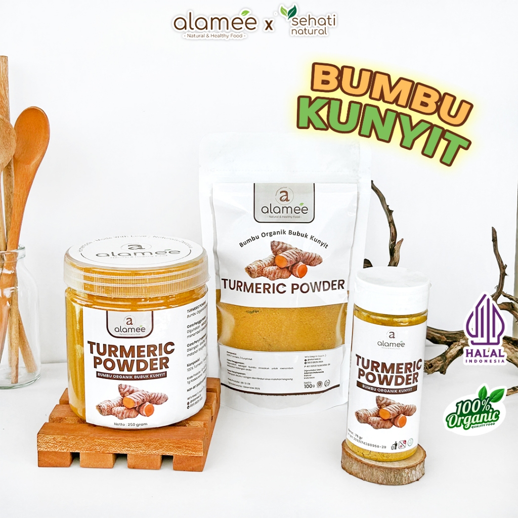 

Kunyit Bubuk Turmeric Powder Ground Bumbu Dapur Organnik Rimpang Rempah Murni Asli Tanpa Campuran