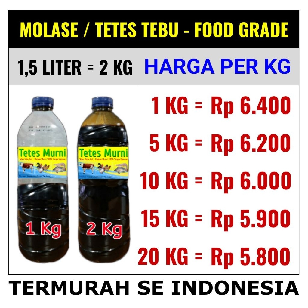 

Molasses Food Grade | Tetes Tebu | Molases | Molase Asli Murni 100% Tanpa Oplosan - BERGARANSI