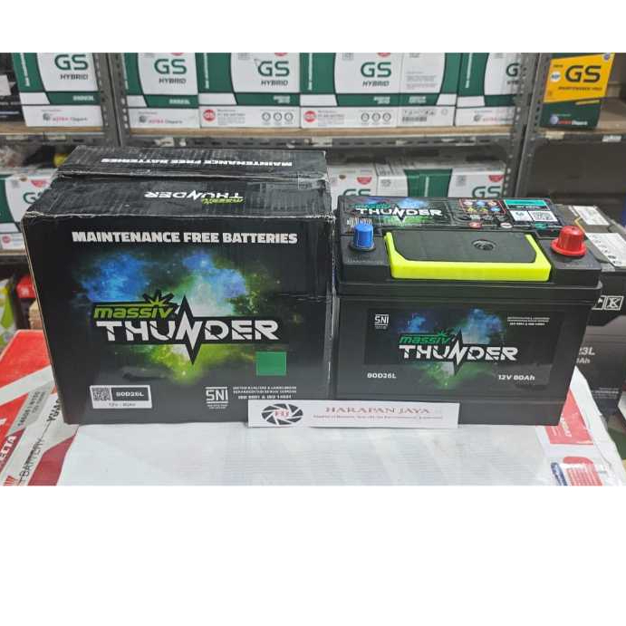 AKI MOBIL MASSIV THUNDER MF 80D26L  (80 AH) (KERING)