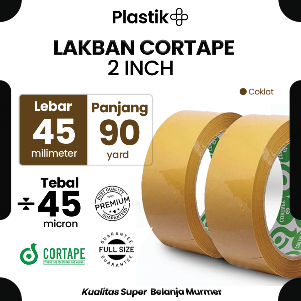 

Lakban / Selotip Cortape Coklat 2inch 45mm x 90 yard Harga Satuan Ecer Spek Daimaru