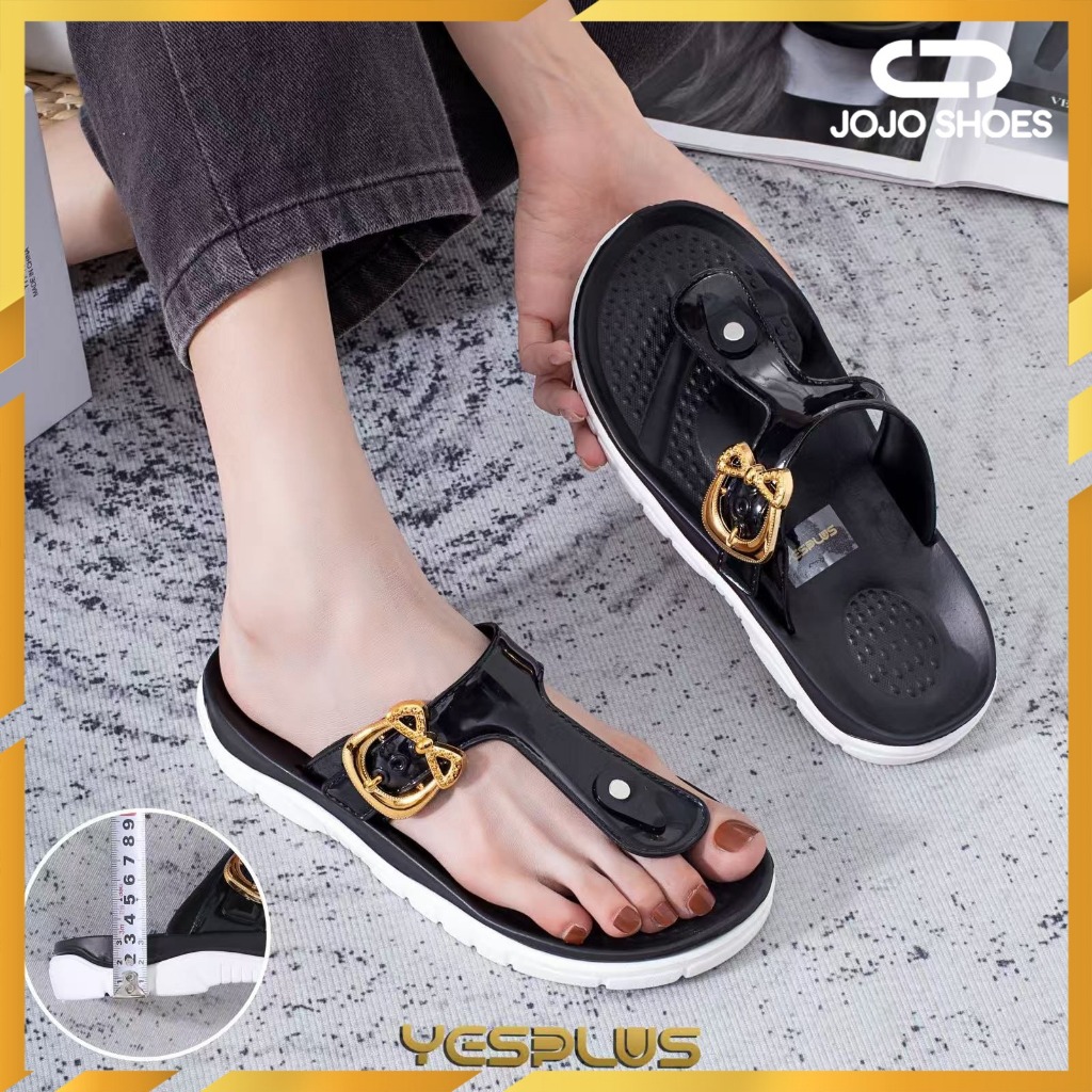 [JOJO SHOES] Sendal Jepit Jelly Teplek Wanita Sandal Flat Model Jepit  Import Premium 1823
