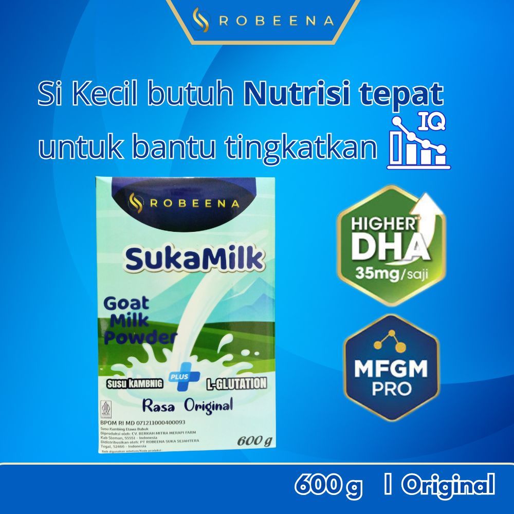 

ROBEENA SUKAMILK 600GR REKOMENDASI SUSU MENCERDASKAN OTAK