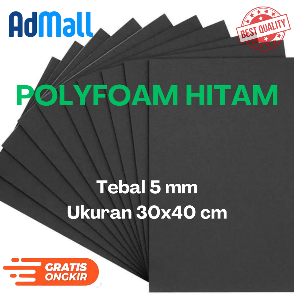Polyfoam Hitam Tebal 5 mm Ukuran 30x40 cm / Polyfoam Depron / Polyfoam Busa / Polyfoam Printing