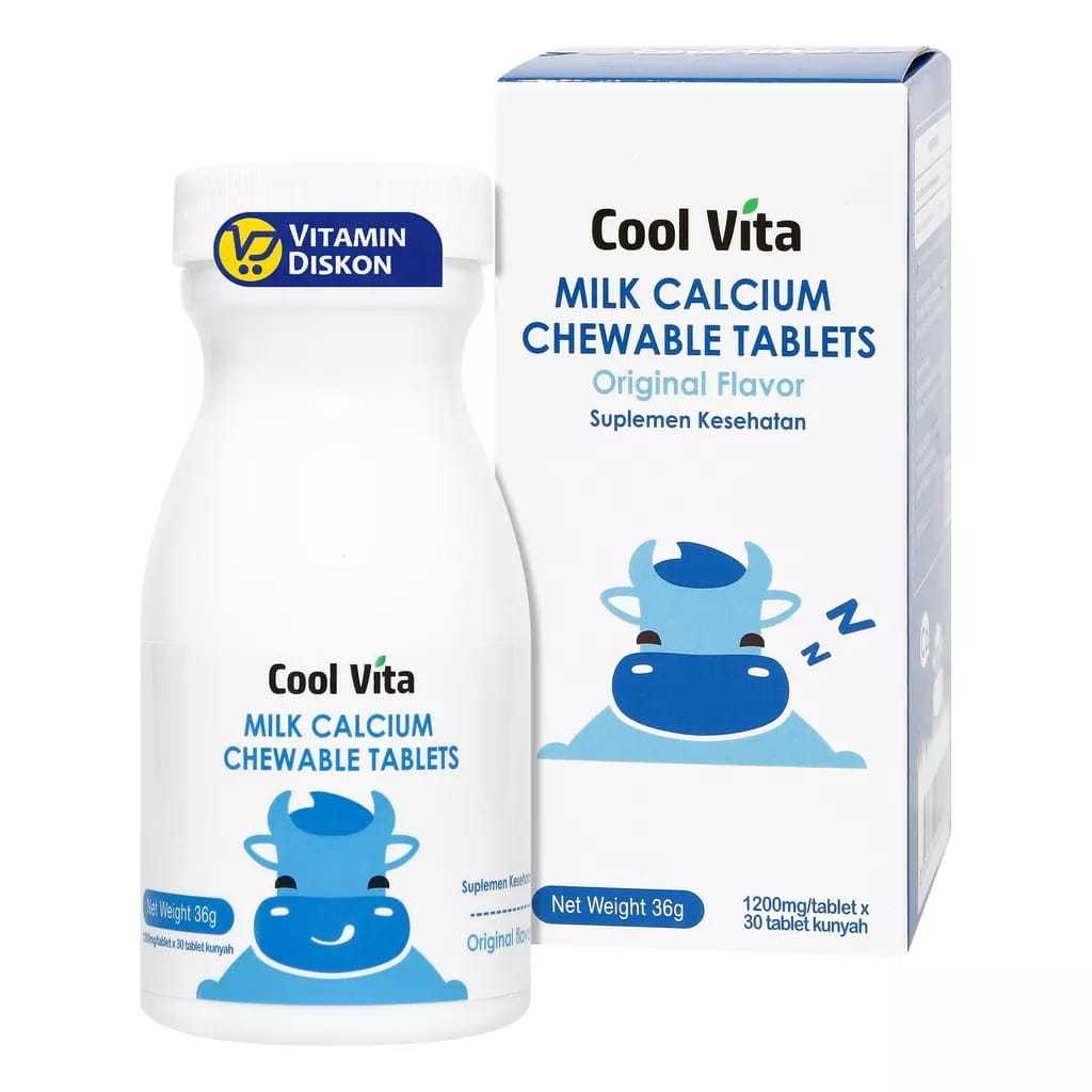 Cool Vita Kalsium Peninggi Badan Milk Calcium Chewable 30 Tablet Kunyah
