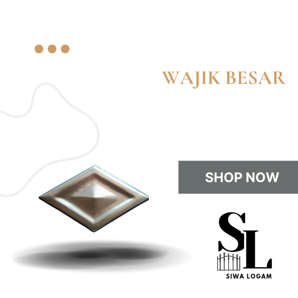 ornamen pagar besi plat wajik besar