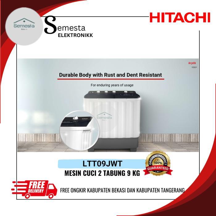 HITACHI LTT09JWT Mesin Cuci 2 tabung 9 kg Twin Tub dua tabung