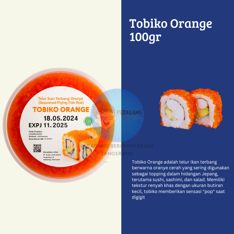 

Tobiko Orange 100gr / Telur Ikan Terbang / Flying Fish Roe PREMIUM