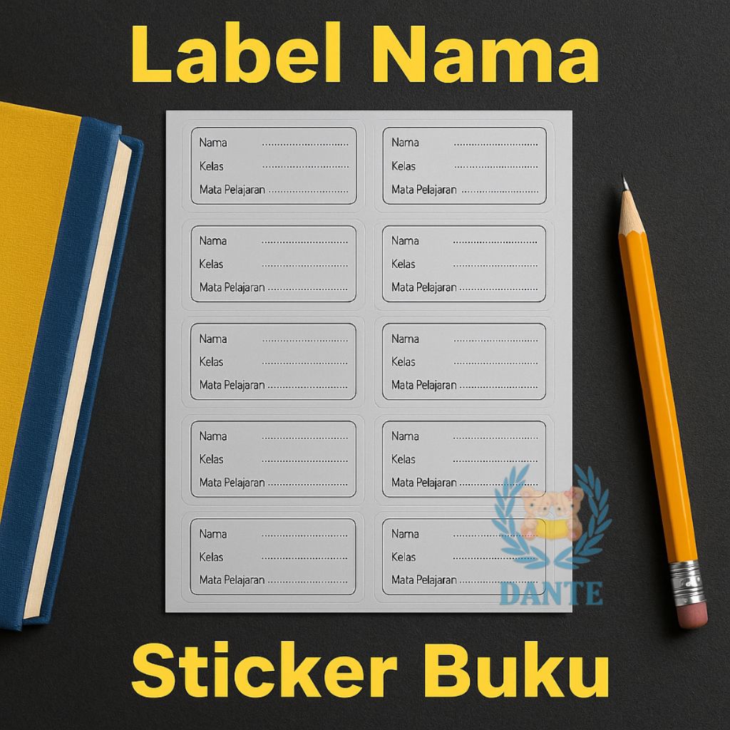 

Label Nama Classic buku tulis buku sekolah buku pelajaran-sticker nama